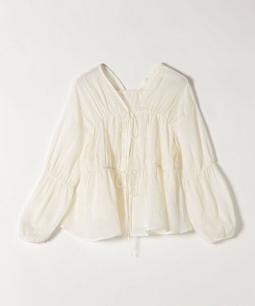 SHIPS / シップス シャツ・ブラウス | 《予約》quaranciel:〈手洗い可能〉ラミー ギャザー リボン ティアード ブラウス | 詳細14