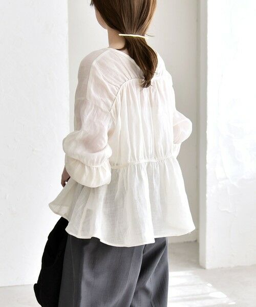 SHIPS / シップス シャツ・ブラウス | 《予約》quaranciel:〈手洗い可能〉ラミー ギャザー リボン ティアード ブラウス | 詳細7