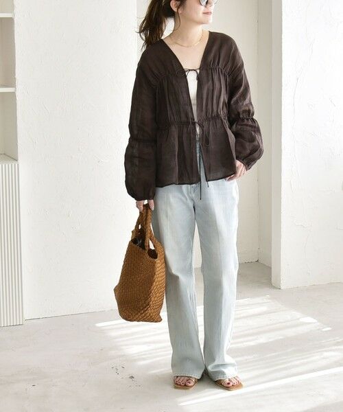 SHIPS / シップス シャツ・ブラウス | 《予約》quaranciel:〈手洗い可能〉ラミー ギャザー リボン ティアード ブラウス | 詳細16