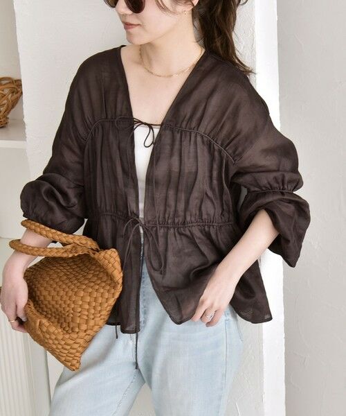 SHIPS / シップス シャツ・ブラウス | 《予約》quaranciel:〈手洗い可能〉ラミー ギャザー リボン ティアード ブラウス | 詳細18