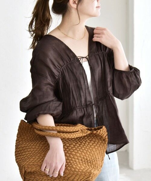 SHIPS / シップス シャツ・ブラウス | 《予約》quaranciel:〈手洗い可能〉ラミー ギャザー リボン ティアード ブラウス | 詳細20