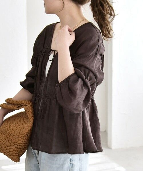 SHIPS / シップス シャツ・ブラウス | 《予約》quaranciel:〈手洗い可能〉ラミー ギャザー リボン ティアード ブラウス | 詳細21