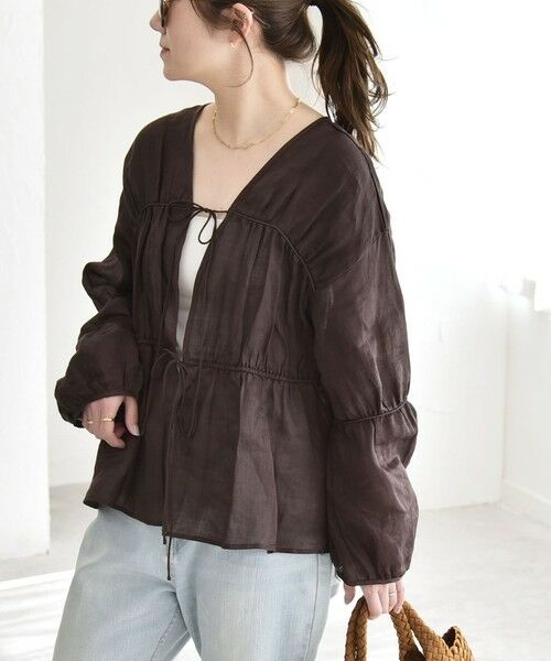 SHIPS / シップス シャツ・ブラウス | 《予約》quaranciel:〈手洗い可能〉ラミー ギャザー リボン ティアード ブラウス | 詳細22