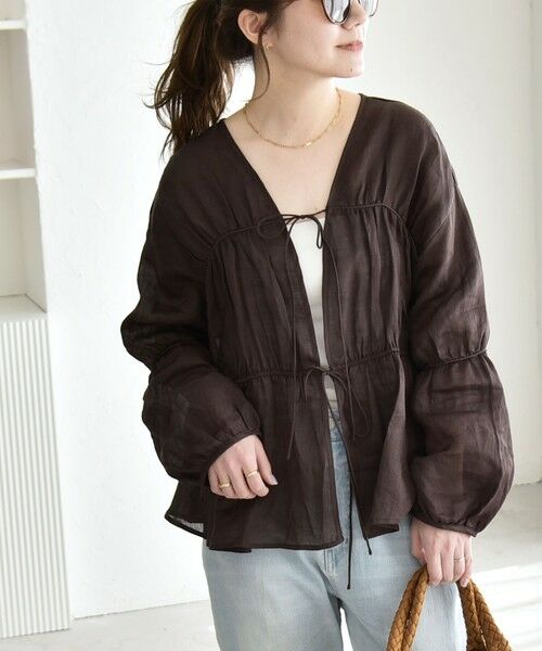 SHIPS / シップス シャツ・ブラウス | 《予約》quaranciel:〈手洗い可能〉ラミー ギャザー リボン ティアード ブラウス | 詳細27