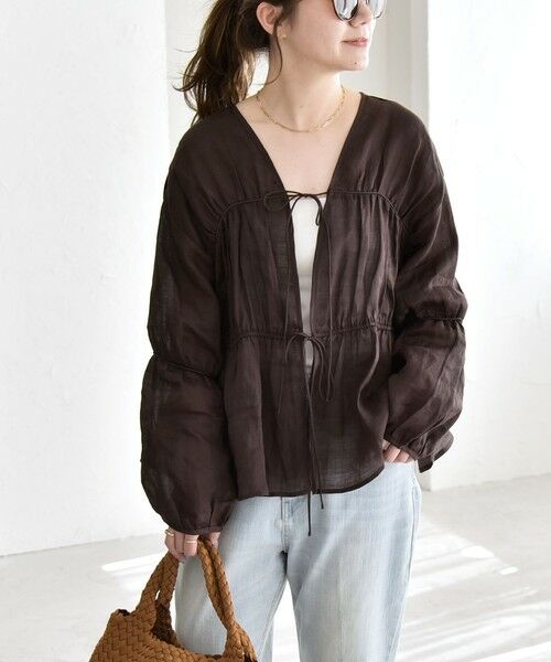 SHIPS / シップス シャツ・ブラウス | 《予約》quaranciel:〈手洗い可能〉ラミー ギャザー リボン ティアード ブラウス | 詳細28