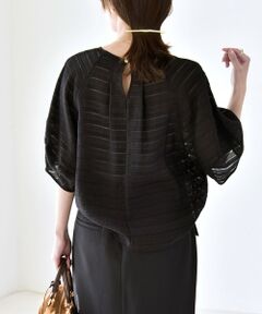 SHIPS / シップス シャツ・ブラウス | 《予約》quaranciel:〈洗濯機可能〉ジャガード ボーダー シアー ブラウス