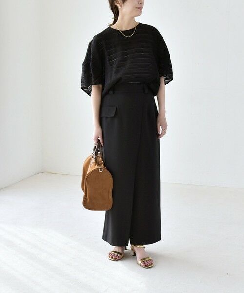 SHIPS / シップス シャツ・ブラウス | 《予約》quaranciel:〈洗濯機可能〉ジャガード ボーダー シアー ブラウス | 詳細1