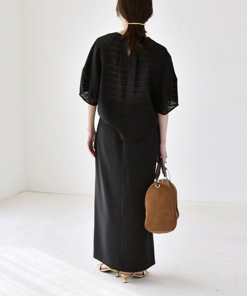 SHIPS / シップス シャツ・ブラウス | 《予約》quaranciel:〈洗濯機可能〉ジャガード ボーダー シアー ブラウス | 詳細2