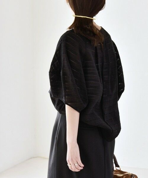 SHIPS / シップス シャツ・ブラウス | 《予約》quaranciel:〈洗濯機可能〉ジャガード ボーダー シアー ブラウス | 詳細7