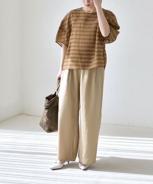 SHIPS / シップス シャツ・ブラウス | 《予約》quaranciel:〈洗濯機可能〉ジャガード ボーダー シアー ブラウス | 詳細17