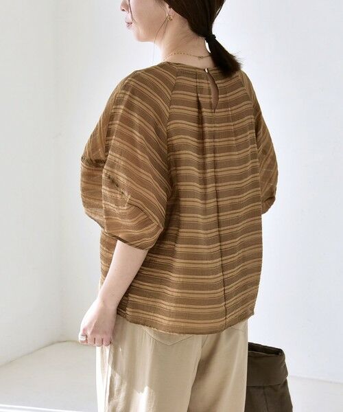 SHIPS / シップス シャツ・ブラウス | 《予約》quaranciel:〈洗濯機可能〉ジャガード ボーダー シアー ブラウス | 詳細26