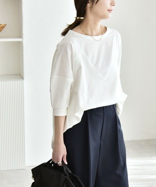 SHIPS / シップス Tシャツ | 《予約》quaranciel:〈接触冷感/汗染み防止加工/洗濯機可能〉ドッキング Aライン カットソー | 詳細10