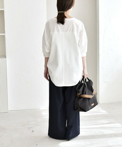 SHIPS / シップス Tシャツ | 《予約》quaranciel:〈接触冷感/汗染み防止加工/洗濯機可能〉ドッキング Aライン カットソー | 詳細2