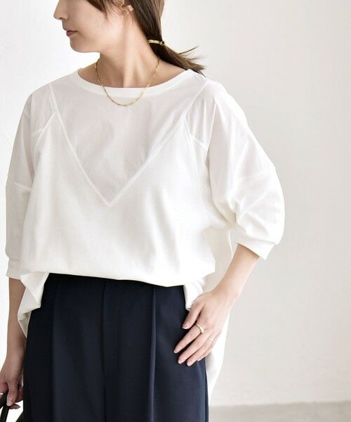 SHIPS / シップス Tシャツ | 《予約》quaranciel:〈接触冷感/汗染み防止加工/洗濯機可能〉ドッキング Aライン カットソー | 詳細3