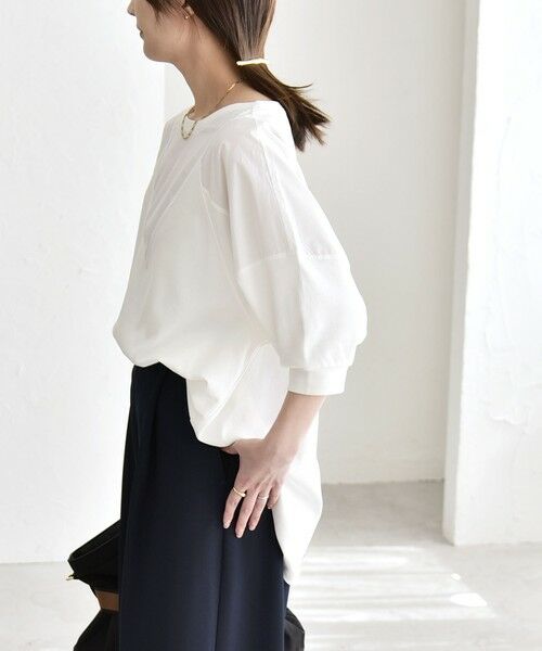 SHIPS / シップス Tシャツ | 《予約》quaranciel:〈接触冷感/汗染み防止加工/洗濯機可能〉ドッキング Aライン カットソー | 詳細6