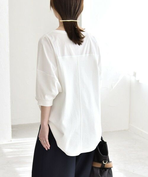 SHIPS / シップス Tシャツ | 《予約》quaranciel:〈接触冷感/汗染み防止加工/洗濯機可能〉ドッキング Aライン カットソー | 詳細7