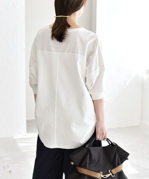 SHIPS / シップス Tシャツ | 《予約》quaranciel:〈接触冷感/汗染み防止加工/洗濯機可能〉ドッキング Aライン カットソー | 詳細8