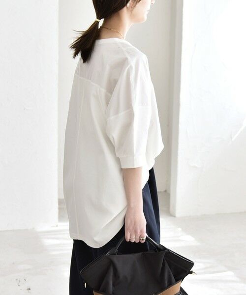 SHIPS / シップス Tシャツ | 《予約》quaranciel:〈接触冷感/汗染み防止加工/洗濯機可能〉ドッキング Aライン カットソー | 詳細9