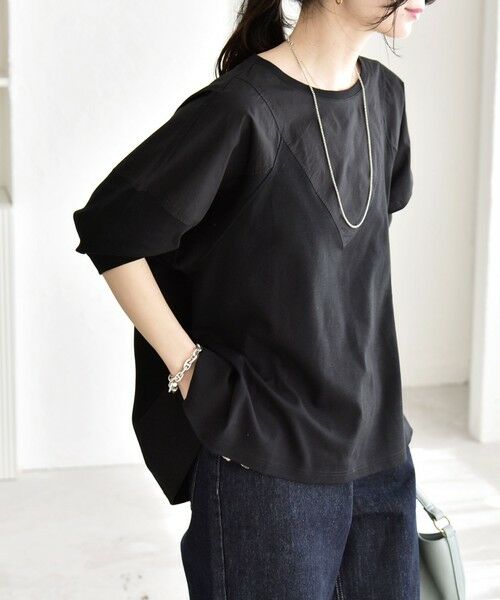 SHIPS / シップス Tシャツ | 《予約》quaranciel:〈接触冷感/汗染み防止加工/洗濯機可能〉ドッキング Aライン カットソー | 詳細18