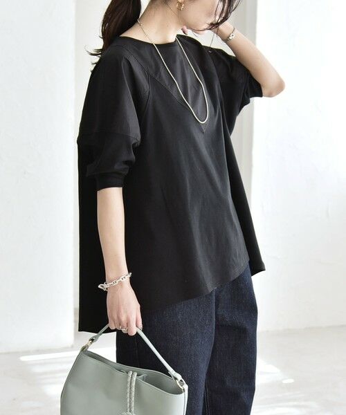 SHIPS / シップス Tシャツ | 《予約》quaranciel:〈接触冷感/汗染み防止加工/洗濯機可能〉ドッキング Aライン カットソー | 詳細23