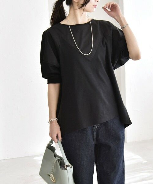 SHIPS / シップス Tシャツ | 《予約》quaranciel:〈接触冷感/汗染み防止加工/洗濯機可能〉ドッキング Aライン カットソー | 詳細24