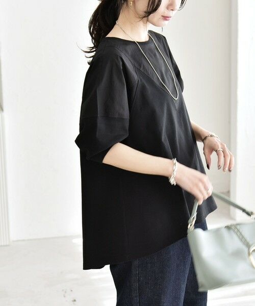 SHIPS / シップス Tシャツ | 《予約》quaranciel:〈接触冷感/汗染み防止加工/洗濯機可能〉ドッキング Aライン カットソー | 詳細25