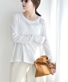 SHIPS / シップス カットソー | 《予約》quaranciel:〈手洗い可能〉コットン シアー クルーネック ロンTEE