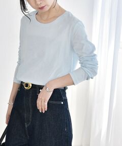 SHIPS / シップス カットソー | 《予約》quaranciel:〈手洗い可能〉コットン シアー クルーネック ロンTEE