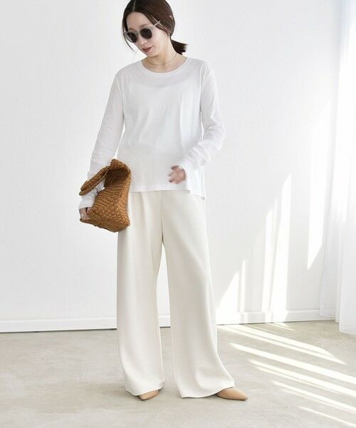 SHIPS / シップス カットソー | 《予約》quaranciel:〈手洗い可能〉コットン シアー クルーネック ロンTEE | 詳細1