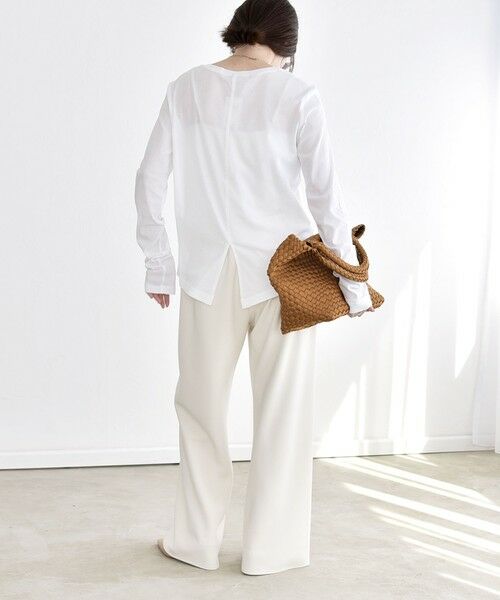 SHIPS / シップス カットソー | 《予約》quaranciel:〈手洗い可能〉コットン シアー クルーネック ロンTEE | 詳細2