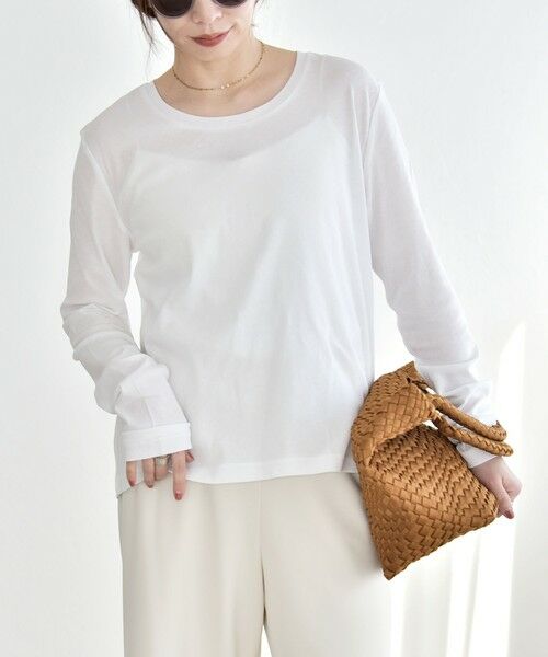 SHIPS / シップス カットソー | 《予約》quaranciel:〈手洗い可能〉コットン シアー クルーネック ロンTEE | 詳細3