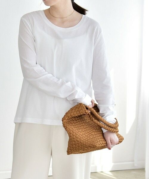 SHIPS / シップス カットソー | 《予約》quaranciel:〈手洗い可能〉コットン シアー クルーネック ロンTEE | 詳細4