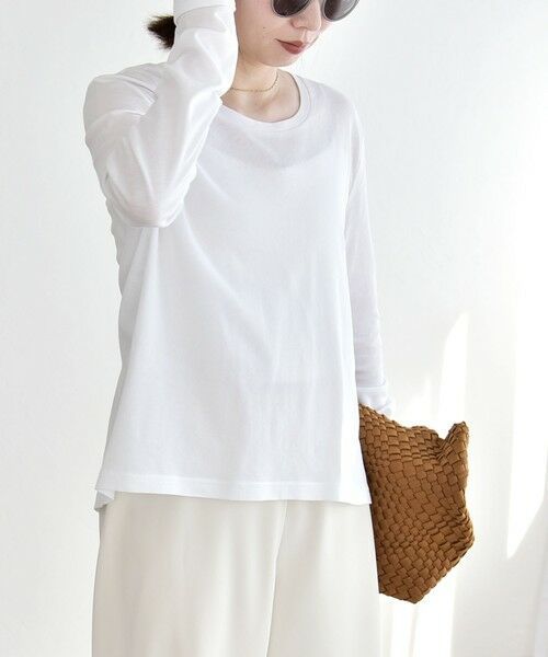 SHIPS / シップス カットソー | 《予約》quaranciel:〈手洗い可能〉コットン シアー クルーネック ロンTEE | 詳細5