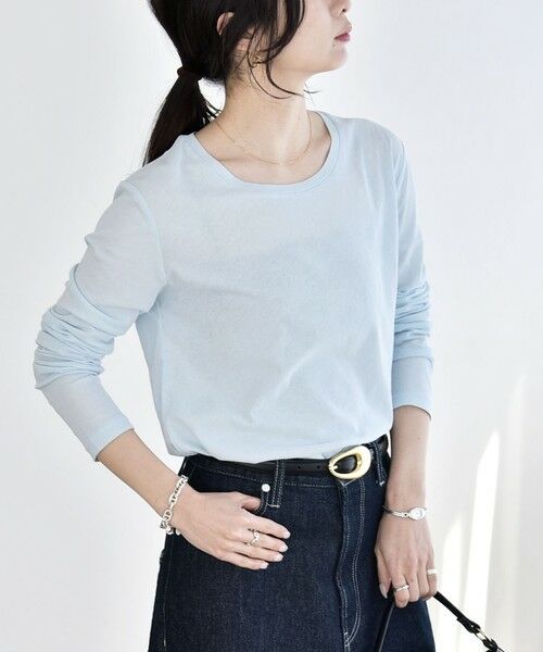 SHIPS / シップス カットソー | 《予約》quaranciel:〈手洗い可能〉コットン シアー クルーネック ロンTEE | 詳細28