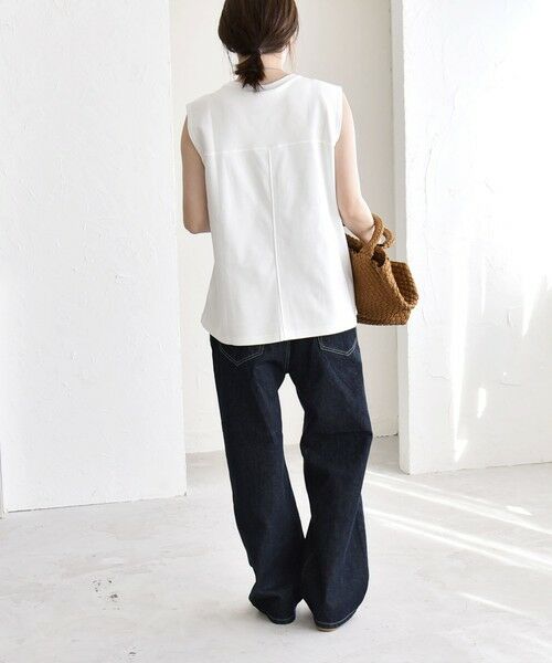 SHIPS / シップス Tシャツ | 《予約》quaranciel:〈接触冷感/汗染み防止加工/洗濯機可能〉クルー ノースリーブ TEE | 詳細2