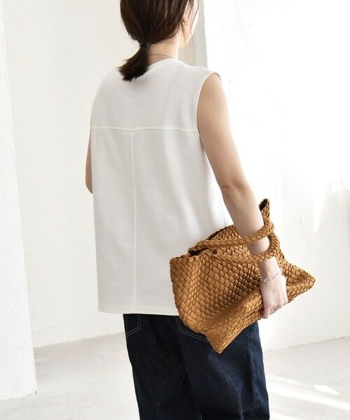 SHIPS / シップス Tシャツ | 《予約》quaranciel:〈接触冷感/汗染み防止加工/洗濯機可能〉クルー ノースリーブ TEE | 詳細6