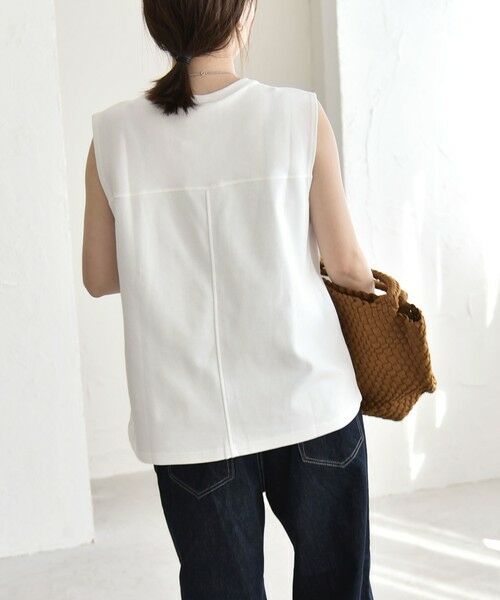 SHIPS / シップス Tシャツ | 《予約》quaranciel:〈接触冷感/汗染み防止加工/洗濯機可能〉クルー ノースリーブ TEE | 詳細7