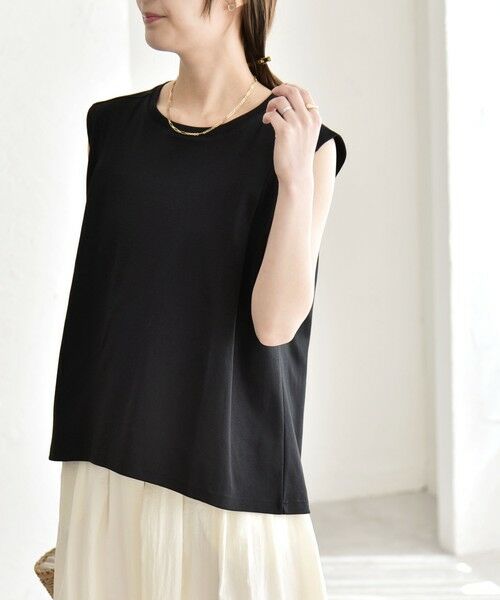 SHIPS / シップス Tシャツ | 《予約》quaranciel:〈接触冷感/汗染み防止加工/洗濯機可能〉クルー ノースリーブ TEE | 詳細16