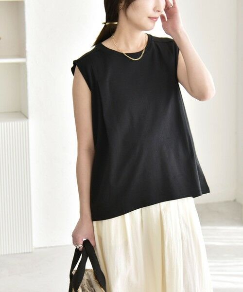 SHIPS / シップス Tシャツ | 《予約》quaranciel:〈接触冷感/汗染み防止加工/洗濯機可能〉クルー ノースリーブ TEE | 詳細21