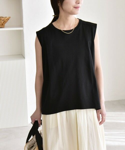 SHIPS / シップス Tシャツ | 《予約》quaranciel:〈接触冷感/汗染み防止加工/洗濯機可能〉クルー ノースリーブ TEE | 詳細23