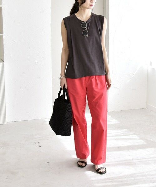 SHIPS / シップス Tシャツ | 《予約》quaranciel:〈接触冷感/汗染み防止加工/洗濯機可能〉クルー ノースリーブ TEE | 詳細30