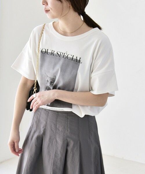 SHIPS / シップス Tシャツ | 《予約》quaranciel:〈接触冷感/汗染み防止加工/洗濯機可能〉CAT プリント TEE | 詳細7