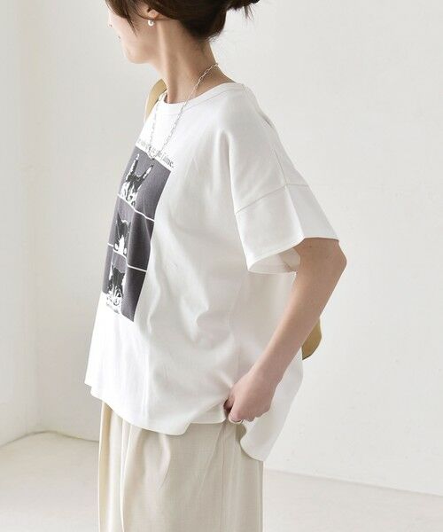 SHIPS / シップス Tシャツ | 《予約》quaranciel:〈接触冷感/汗染み防止加工/洗濯機可能〉CAT プリント TEE | 詳細13