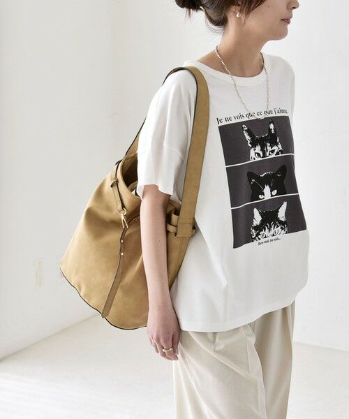 SHIPS / シップス Tシャツ | 《予約》quaranciel:〈接触冷感/汗染み防止加工/洗濯機可能〉CAT プリント TEE | 詳細16