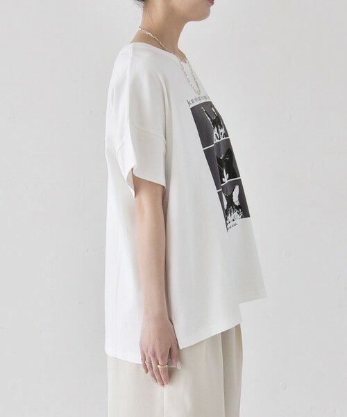 SHIPS / シップス Tシャツ | 《予約》quaranciel:〈接触冷感/汗染み防止加工/洗濯機可能〉CAT プリント TEE | 詳細20