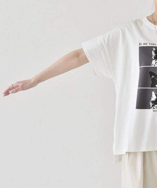 SHIPS / シップス Tシャツ | 《予約》quaranciel:〈接触冷感/汗染み防止加工/洗濯機可能〉CAT プリント TEE | 詳細22