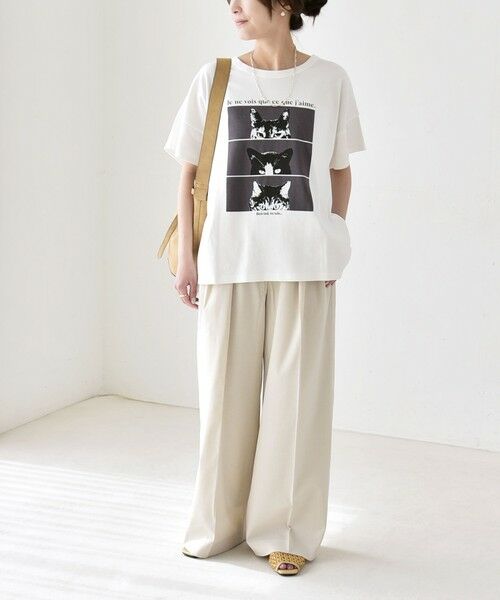 SHIPS / シップス Tシャツ | 《予約》quaranciel:〈接触冷感/汗染み防止加工/洗濯機可能〉CAT プリント TEE | 詳細9