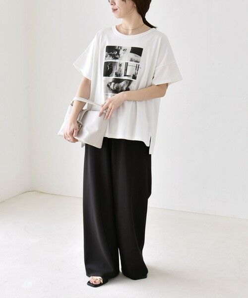 SHIPS / シップス Tシャツ | 《予約》quaranciel:〈接触冷感/汗染み防止加工/洗濯機可能〉CAT プリント TEE | 詳細23