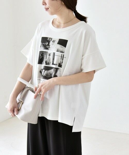 SHIPS / シップス Tシャツ | 《予約》quaranciel:〈接触冷感/汗染み防止加工/洗濯機可能〉CAT プリント TEE | 詳細28