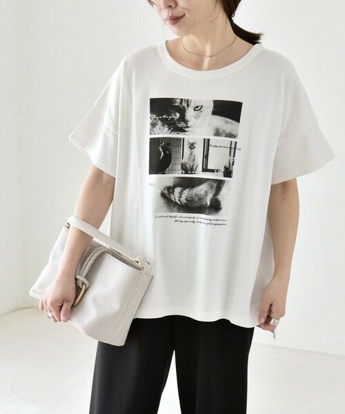 SHIPS / シップス Tシャツ | 《予約》quaranciel:〈接触冷感/汗染み防止加工/洗濯機可能〉CAT プリント TEE | 詳細29